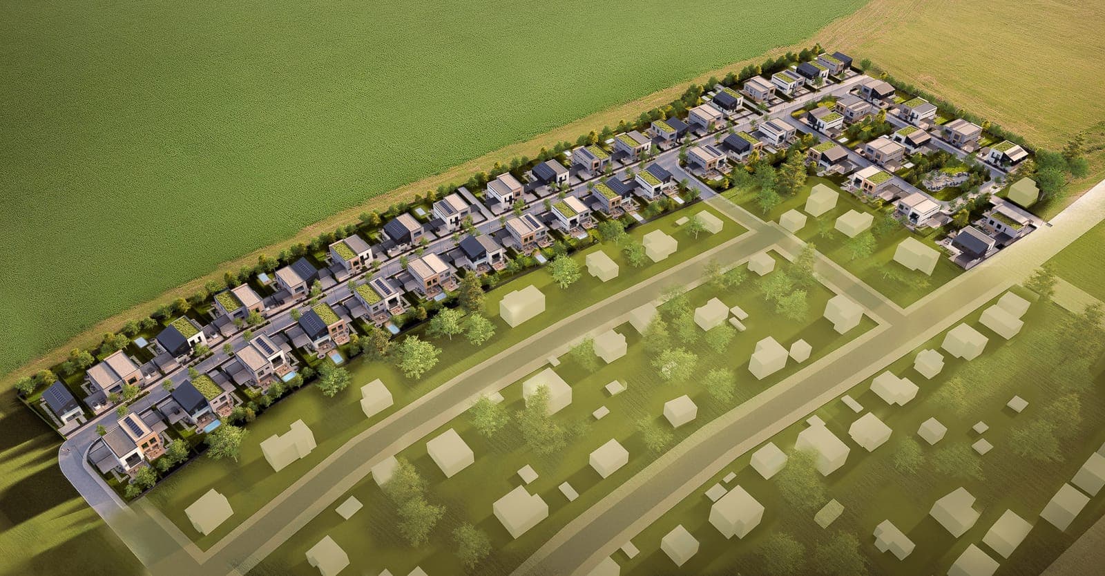 Prime Homes Český Brod – letecký pohled